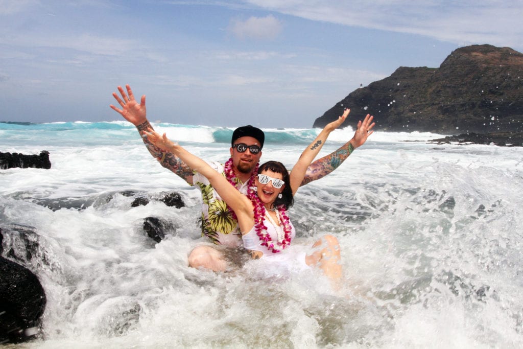 barefoot delight playful makapuu beach wedding