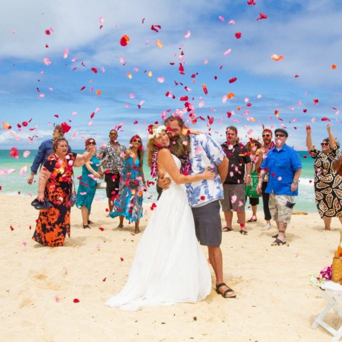 Hawaii Beach Wedding flower shower