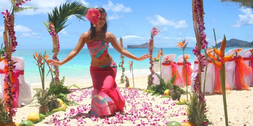 hawaii wedding palm arch package