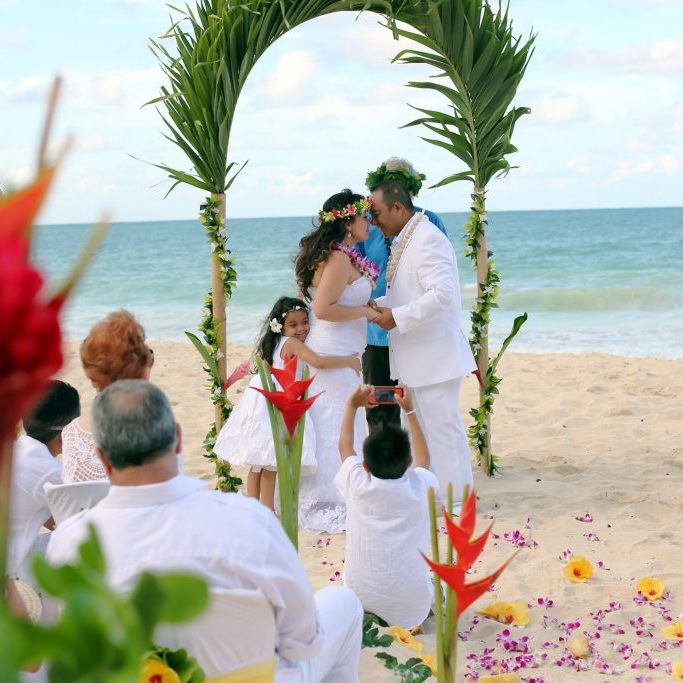 hawaiian wedding arch wedding and vow renewal
